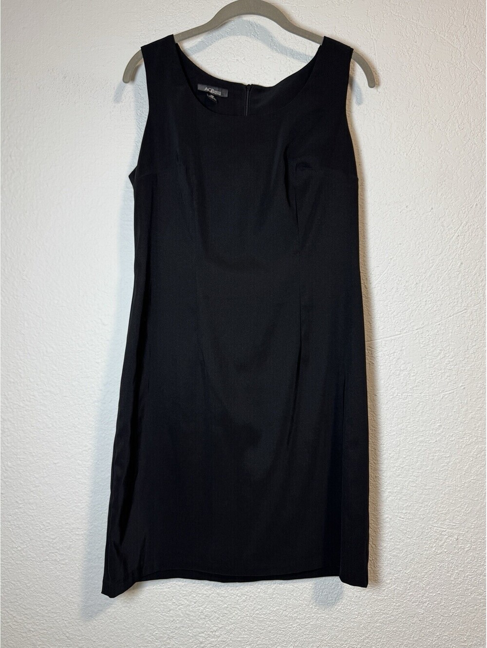 AGB Women Dress 12P Petite Black Sheath Sleeveless Stretch Fully Lined